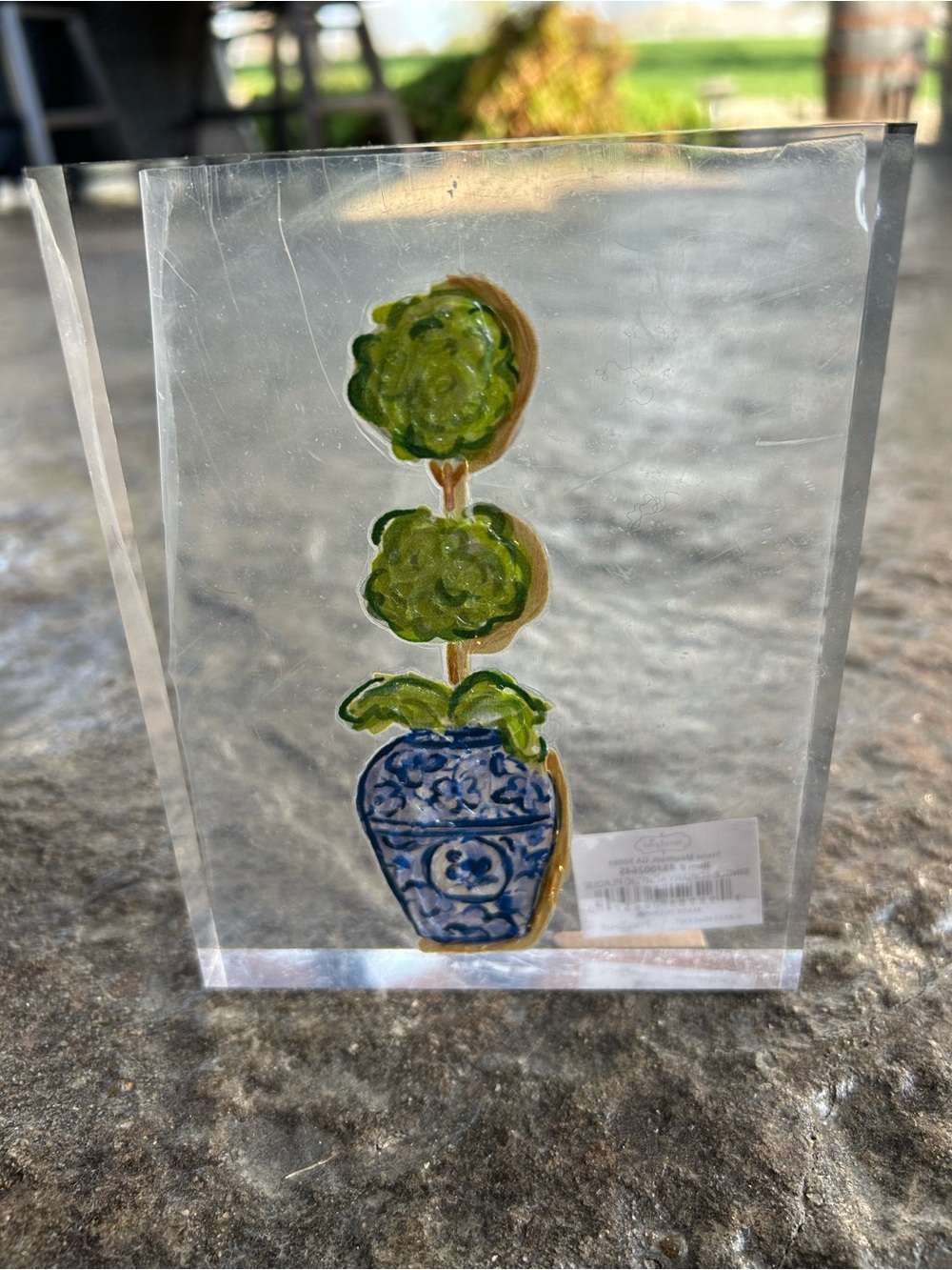 Mud Pie Topiary Acrylic Shelf Sitter Home Decor NWT Blue Green - Picture 3 of 6